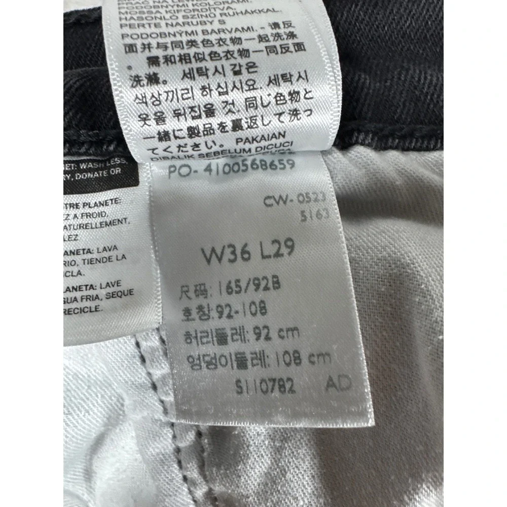Levis 511 Slim Fit Jeans Mens 36x29 Washed Black Denim Pants